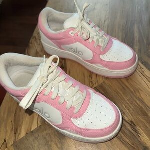 Alo Pink and White Sneakers